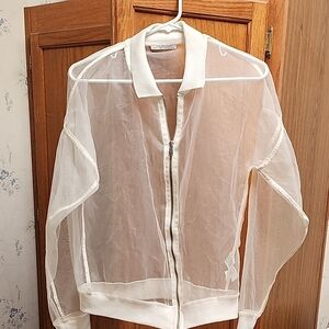 Zara White Cardigan Sheer Elegance